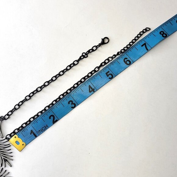 Black and White Spike Pendant or Leaf Motif Necklace - Picture 11 of 16